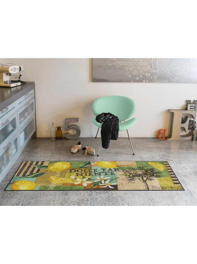 Salonloewe Fußmatte Zitronenbaum mit floralem Design, rutschhemmend, Multicolor (Gelb, Grün) - Bild 2