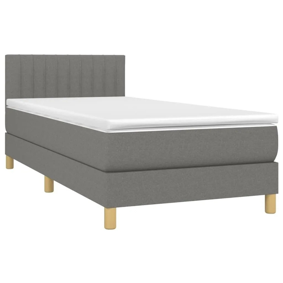 vidaXL Boxspringbett mit Matratze Hybrid-Design in Dunkelgrau, B/T/H: 80 x 200 x 88 cm - Bild 2