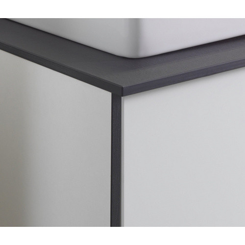 FACKELMANN Waschplatz-Set Flair mit Schieferoptik in Schwarz und Weiß, Wandmontage, B/T/H: 100,6 x 48,7 x 46,5 cm - Bild 3