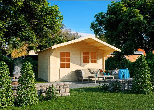 KIEHN-HOLZ Gartenhaus 44-025 aus unbehandelter Fichte in Beige, B/T: 380 x 280 cm - Bild 1