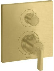 Hansgrohe Axor Citterio UP-THM Fertigmontageset mit Thermostat, Absperrventil und Einhebelmischer in Brushed Brass - Bild 1