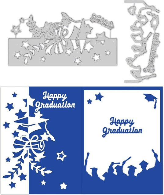 2er-Set Metall-Schablonen aus Kohlenstoffstahl mit Pentagramm-Motiv für DIY-Handwerk und Bastelarbeiten - Bild 1