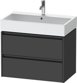 Duravit Waschtischunterschrank Ketho.2 in Grau Matt mit 2 Schubladen, wandhängend, B: 78,4 cm, T: 46 cm, H: 54,9 cm - Bild 1