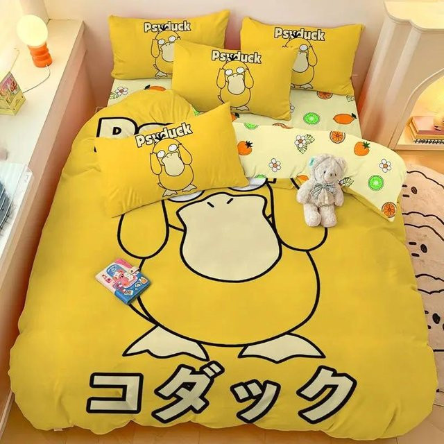 Pikachu Bettwäsche-Set von JMG Household Supplies mit doppelseitigem Druck, gelb, B/H: 140 x 200 cm - Bild 1