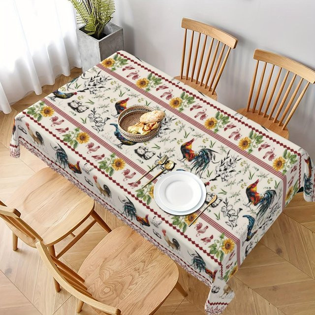 JMG Household Supplies Tischdecke aus Polyester mit floraler Jacquard-Webung und Stickereien, Beige, B: 90 cm, T: 140 cm - Bild 1