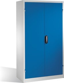 C+P Magazinschrank mit 106 Sichtlagerkästen in Enzianblau und Lichtgrau, H: 195,0 cm, B: 110,0 cm, T: 53,5 cm - Bild 1