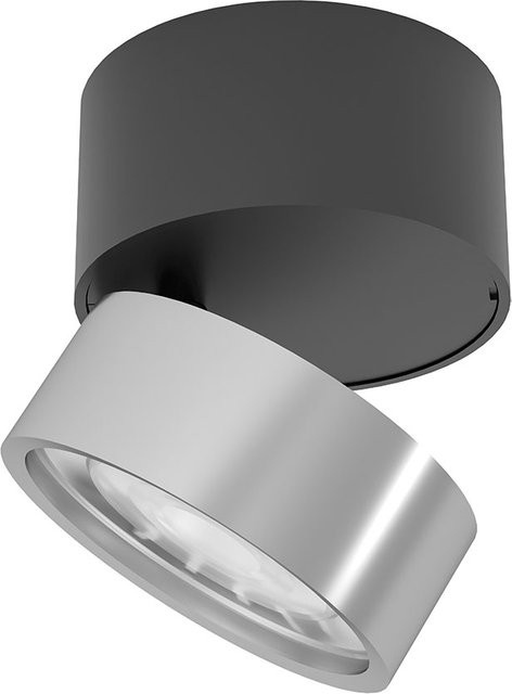 LUX-IT Swing 75 Round LED-Deckenstrahler 1-flammig, Schwarz-Silber, Warmweiß 3000K - Bild 1