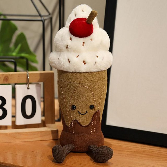 Schokoladen-Milchshake-Themen-Plüschpuppe, Weibliche Version, Plüschtiere, Grau, ab 14 Jahren - Bild 1