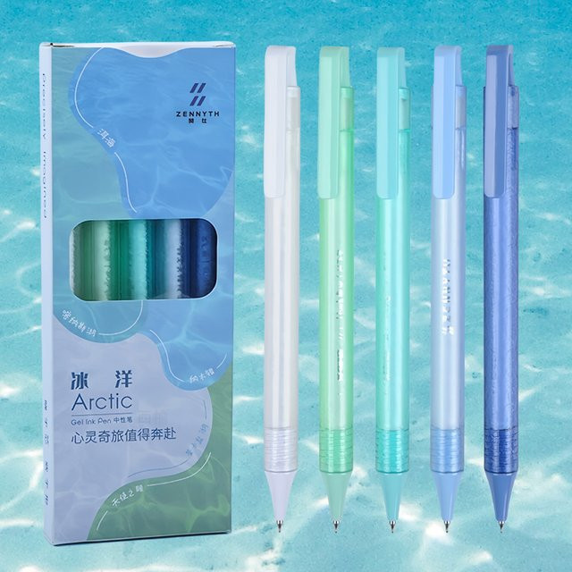 5er-Set Blue Ocean Gelstifte in Blau mit mattierter Textur und schnell trocknender Tinte - Bild 1