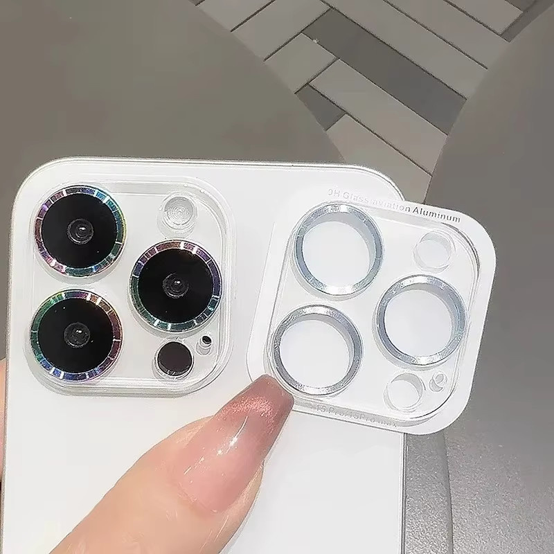 ZHUOHUAN Kameralinsenschutz mit CD-Muster für iPhone 18 17 16 15 14 Pro Max Plus, transparentes Klarglas, kratzfest - Bild 2