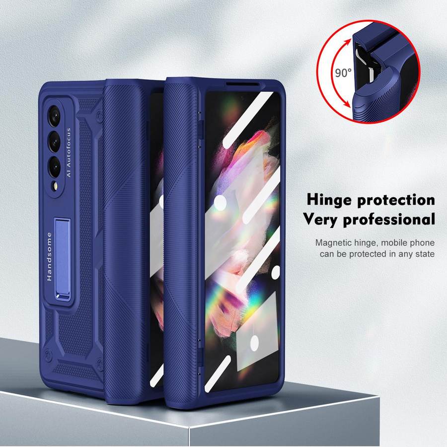 Stoßfeste Schutzhülle mit Glasfolie für Samsung Galaxy Z Fold Serie in Blau - Bild 4