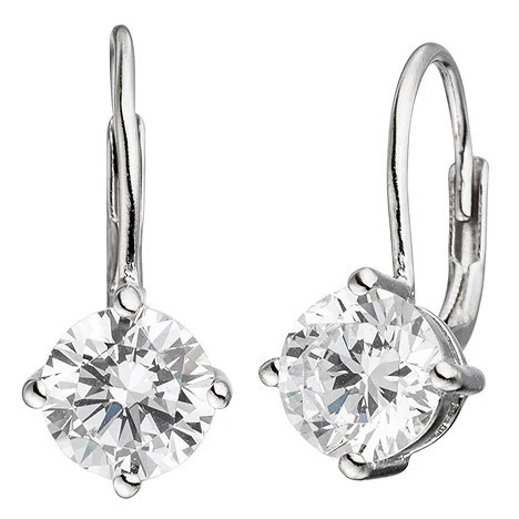 Colfem Ohrringe, 925 Sterling Silber, rhodiniert, 2 Zirkonia, Unisex - Bild 1
