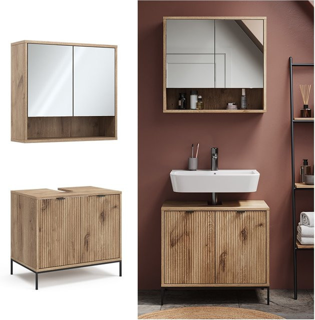 Vicco Badmöbel-Set Eliza in Viking Oak, 2-teiliges modernes Set aus Eiche und MDF - Bild 1