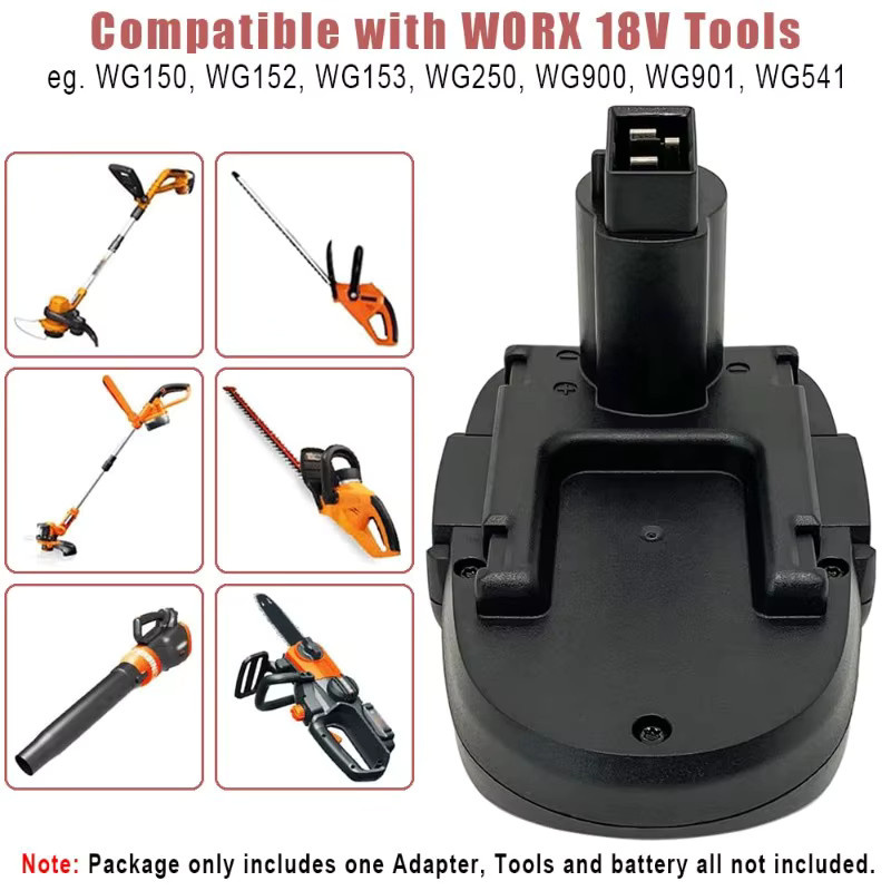 ALASICKA Akku-Adapter-Konverter WA1820 in Schwarz für Worx 18/20 V Li-Ionen-Akkus und Elektrowerkzeuge - Bild 4