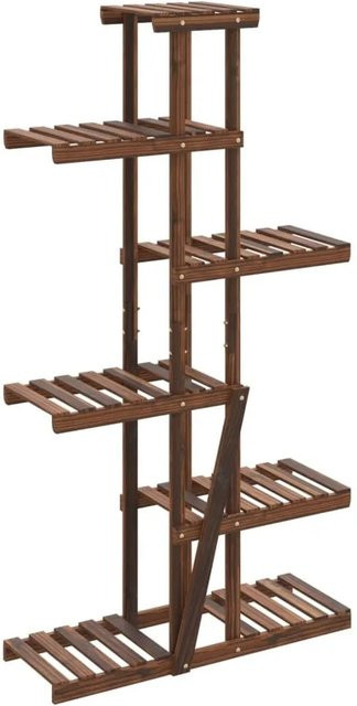 vidaXL Blumenständer aus Tannenholz in Braun im Retro-Stil, B/T/H: 75 x 25 x 140,5 cm - Bild 1