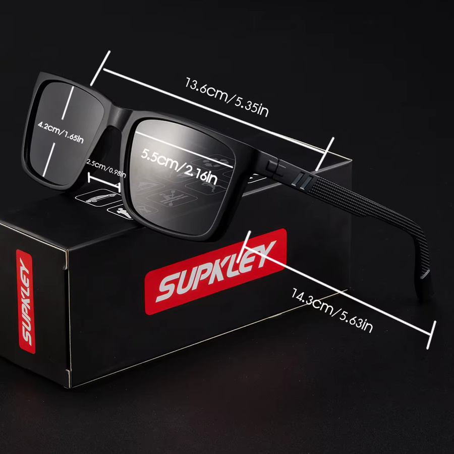 Supkley Design Sonnenbrille Square, Kunststoff, Schwarz, Unisex, polarisiert - Bild 1