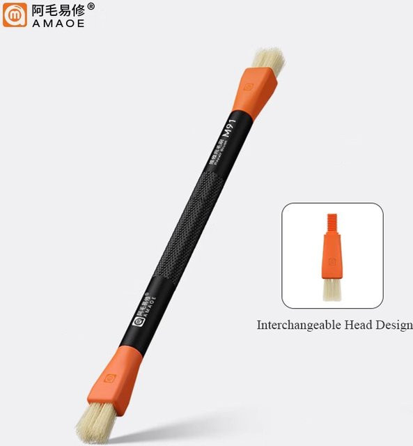 AMAOE ESD Doppelkopf-Safe-Bürste in Orange für iPhone, iPad, Samsung, Computer, Motherboard, PCB, CPU und IC zur professionellen Reinigungsreparatur - Bild 1