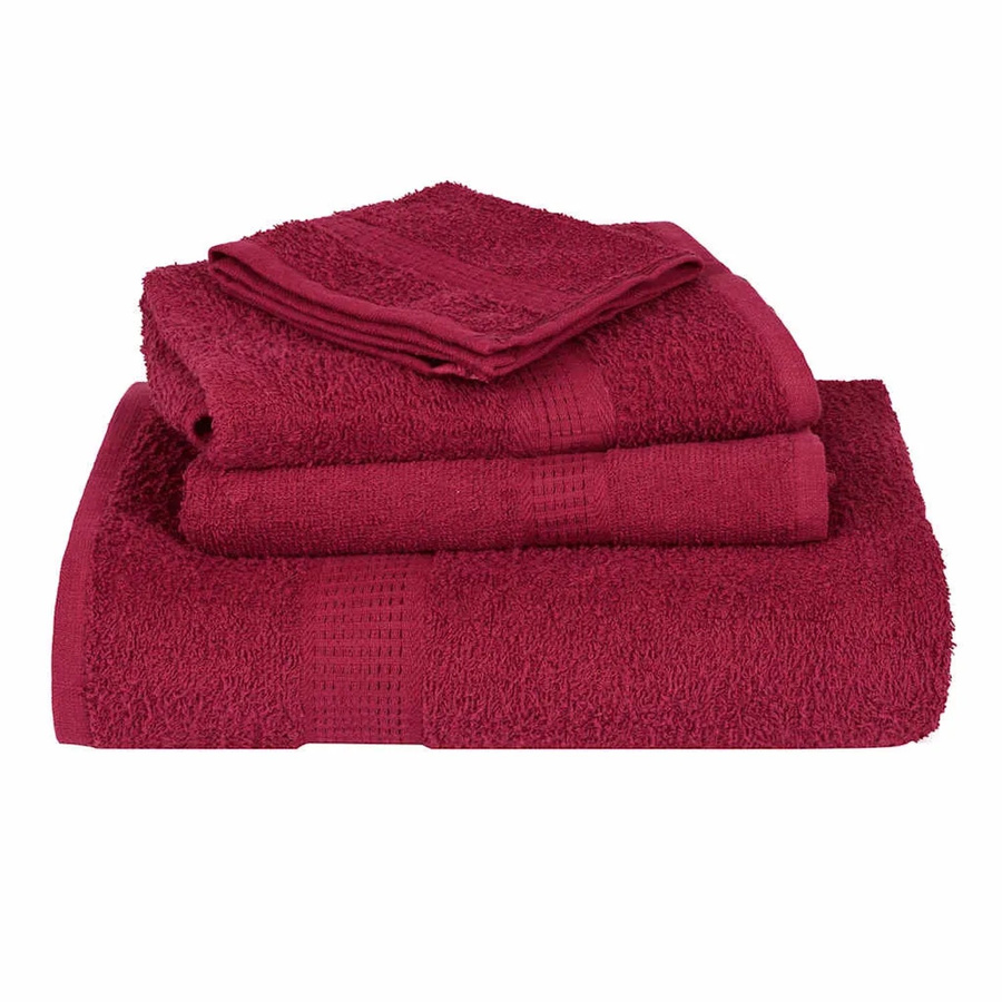 vidaXL Handtuch-Set aus 100% Baumwolle, 10 Stück, Bordeauxrot, B: 50 cm, L: 100 cm, 360 g/m² - Bild 2