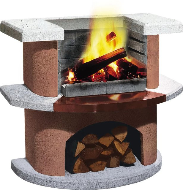 Buschbeck Garten-Grillbar Bologna in Weiß mit Holzfach und Grillrost - Bild 1