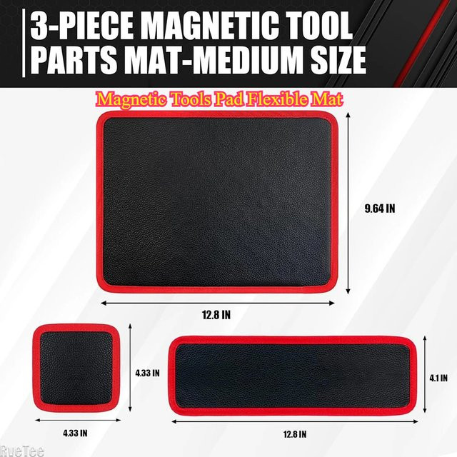 RveTee Magnetisches Werkzeugpolster in Schwarz, flexible Matte als tragbarer Werkzeughalter für Schrauben und Schraubenschlüssel und mechanisches Aufbewahrungstablett - Bild 1