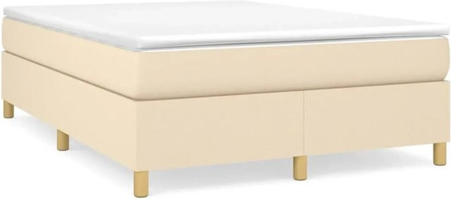 vidaXL Boxspringbett mit Matratze Hybrid-Design in Beige, B/T: 140 x 190 cm - Bild 1