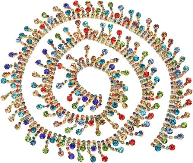GoolRC Strass Quastenkette, beige, 2cm Breite - Bild 1