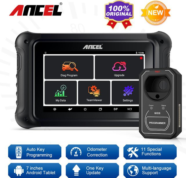 ANCEL DP500 OBD2 Diagnose Werkzeug für Cluster Kalibrierung, Schlüssel Programmierung, Wegfahrsperre und diverse Reset-Funktionen in Schwarz - Bild 1