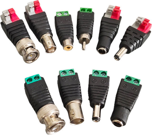 ZSDZFYLLK DC 12V Adapter Set mit männlichen und weiblichen Steckern 5,5x2,1mm und 5,5x2,5mm für LED und CCTV Kamera in Schwarz und Grün - Bild 1