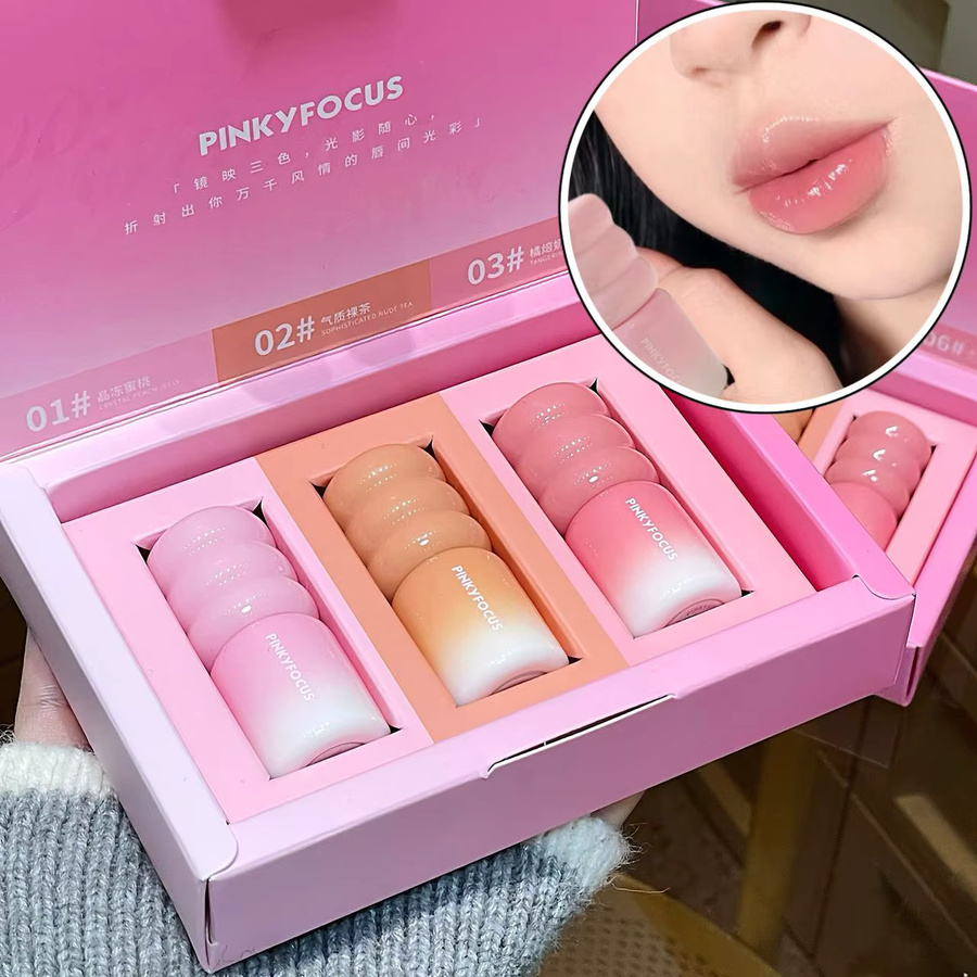Pinkyfocus Lipgloss-Set, Nude, Transparent, Dewy Luminous - Bild 2
