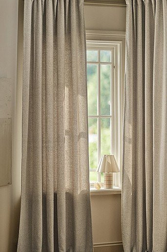 Jotex SANDY Bouclé-Vorhang 2er-Pack, Beige, semi-transparent, Breite: 140 cm - Bild 1