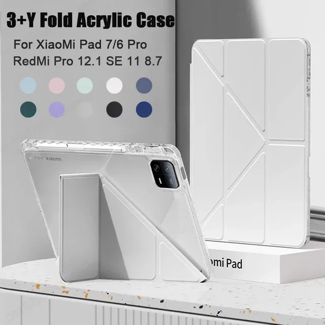 Xiaomi Tablet Hülle aus Acryl für Redmi Pad SE, Mi Pad 7, 6, 5 Pro sowie 11 und 12,1 Zoll Modelle, Transparent/Grün - Bild 1