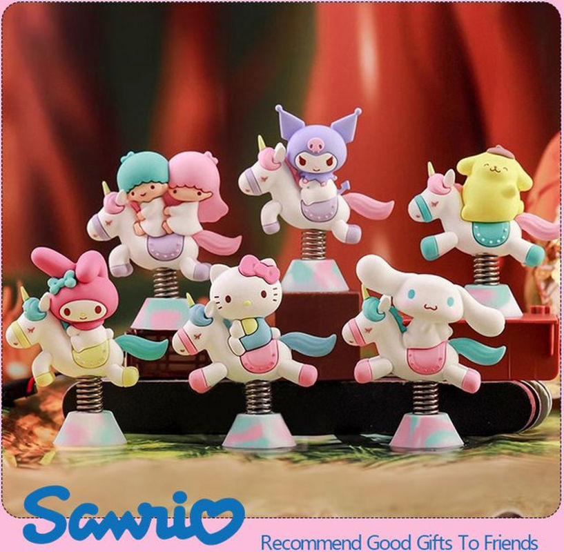 Sanrio Kawaii Anime Figuren Set mit Kuromi, Cinnamoroll, Pompompurin, Hello Kitty und My Melody, mehrfarbig, Kunststoff-Spielzeug für Kinder - Bild 1
