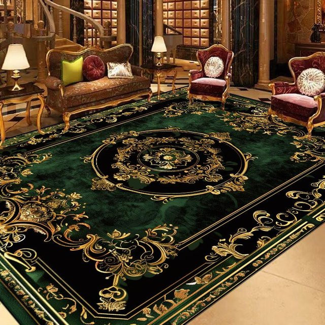 Karpetti Teppich in Grün, moderner orientalischer Flanellteppich, rutschfest und waschbar, B/T: 140 x 200 cm - Bild 1