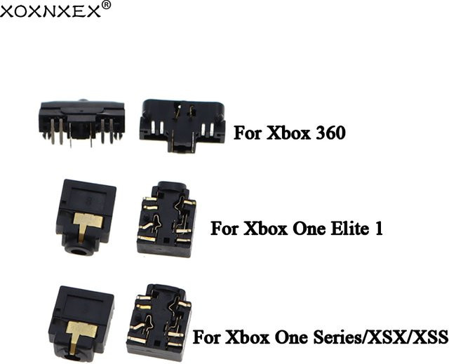 XOXNXEX 3,5mm Headset Stecker und Buchse Kopfhörer Jack für Xbox One Elite, Xbox Series S/X und Xbox 360 Controller in Schwarz - Bild 1