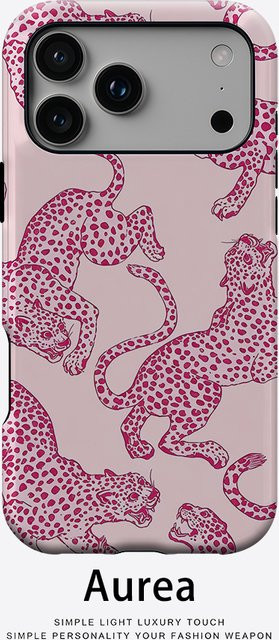 Aurea Case Matte Bumper Schutzhülle mit MagSafe Kompatibilität für iPhone 17 16 15 14 13 Pro Max in Pink Leopard - Bild 1