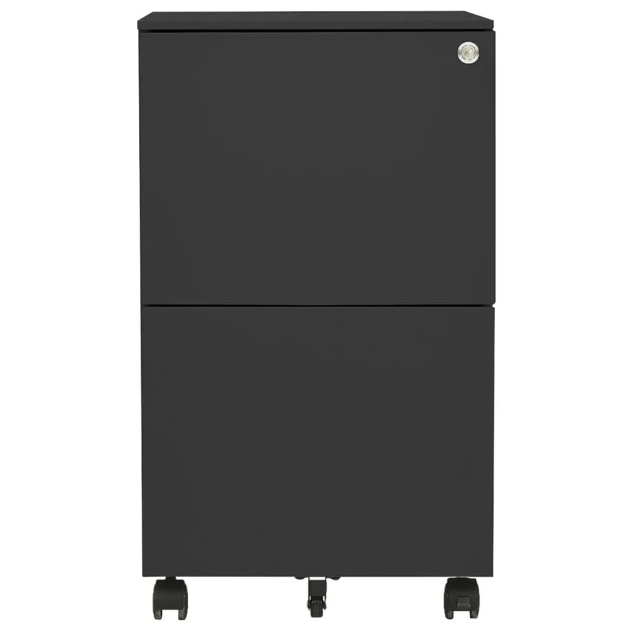 vidaXL Aktenschrank aus Stahl mit Rollen und Schloss in Anthrazit B/T/H: 39 x 45 x 67 cm - Bild 2