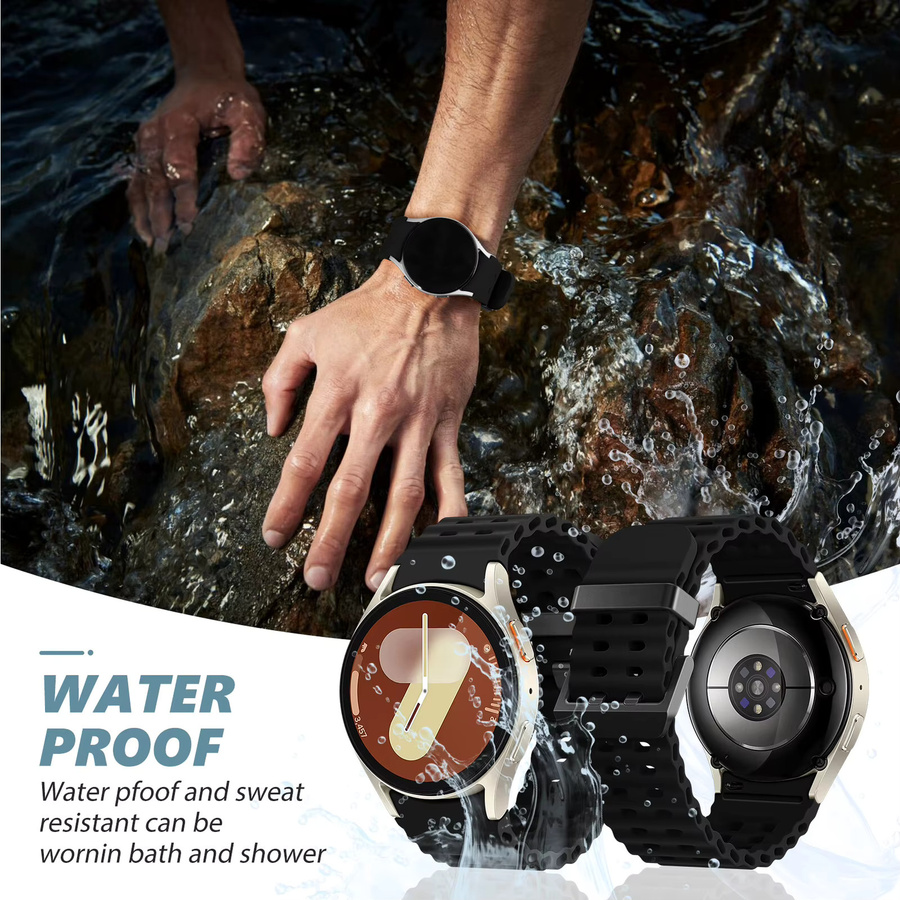LCAPLE Uhrenarmband Silikon, Schwarz, Unisex - Bild 4