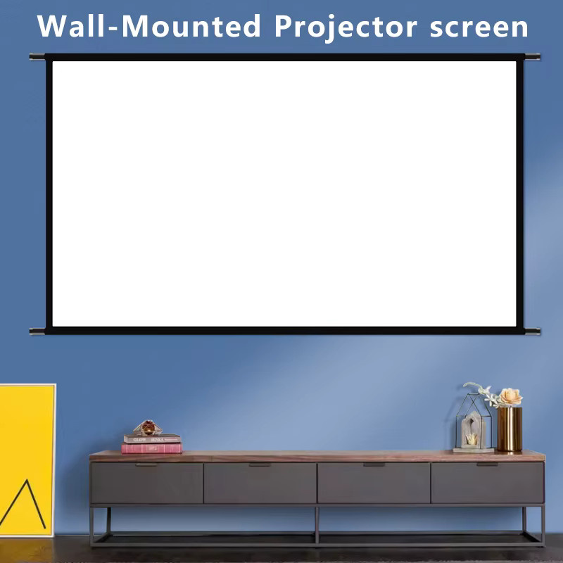 VEIDADZ Projektor-Leinwand zur Wandmontage, 60–120 Zoll, weiß, knitterfrei, 160° Betrachtungswinkel für Heimkino und Innenbereich - Bild 4
