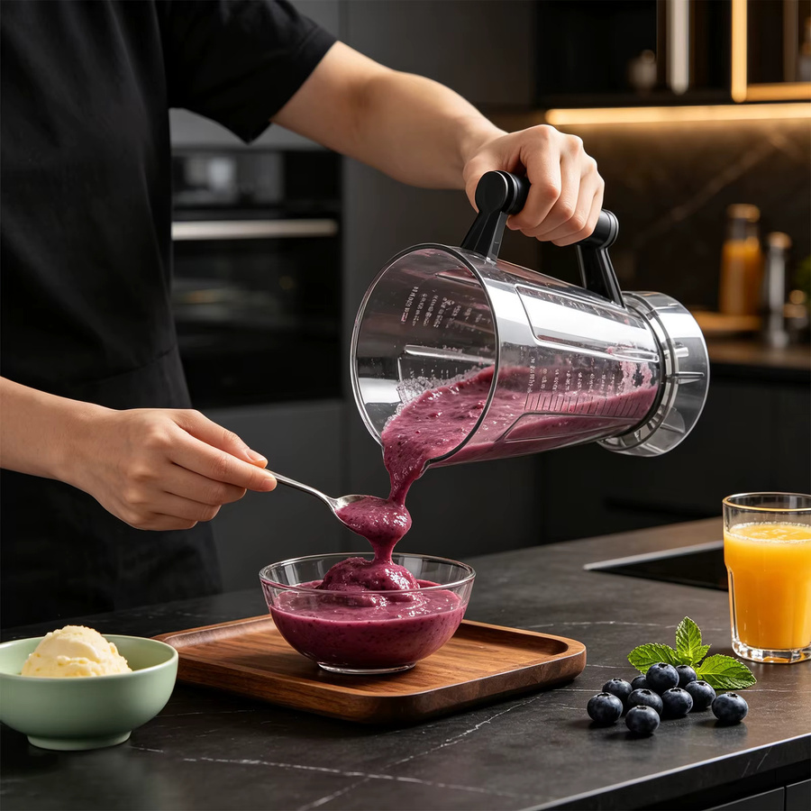 Betuyoo 8-in-1 Multifunktionaler Mixer in Rot, 9500W Hochgeschwindigkeitsmixer mit 3L Volumen und 32000RPM, Küchenmaschine als Entsafter, Fleischzerkleinerer und Smoothie-Maker - Bild 7