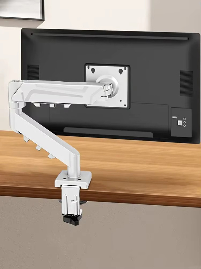 BEISHI Universal-Monitorständer in Weiß, ergonomische Monitorarm-Schreibtischhalterung für 13–32 Zoll Bildschirme mit Klemmvorrichtung - Bild 6