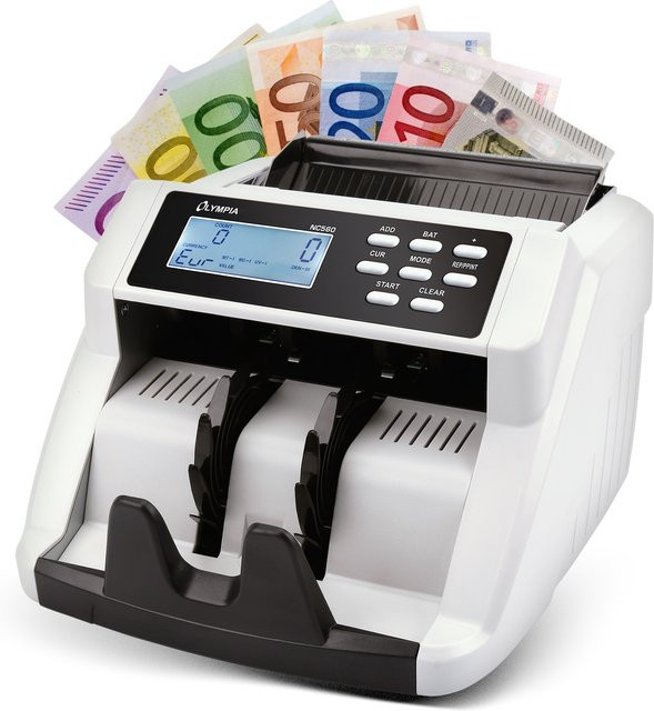 Olympia NC 560 Banknotenprüf- und Zählmaschine in Grau mit UV/MG/MT Test und LCD Display - Bild 2