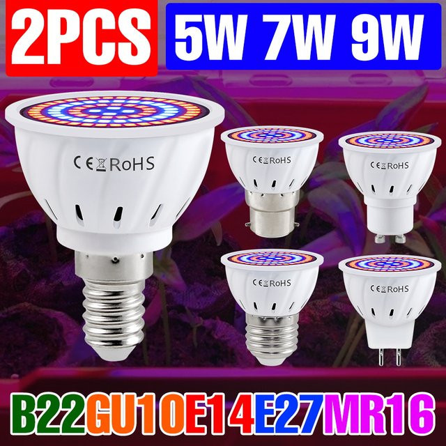 9W LED Vollspektrum-Wachstumslampe E27 in Weiß für Hydrokultur und Sukkulenten im Innenbereich - Bild 1