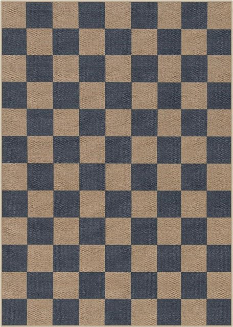 Lodestar Wohnzimmer Teppich Bodenmatte Kariert in Schwarz Weiß Grau, H x B x T: 1 x 40 x 60 cm - Bild 1