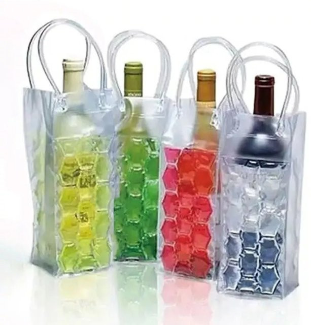 Isolierte Tragbare Kühltasche aus PVC für Bier und Wein, Transparent, Breite: 25,0 cm, Tiefe: 10,0 cm - Bild 1