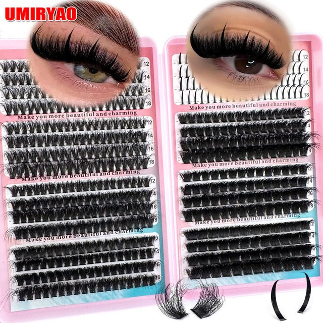 UMIRYAO Einzelcluster Falsche Wimpern, Black, 560 Stück, Unisex - Bild 1