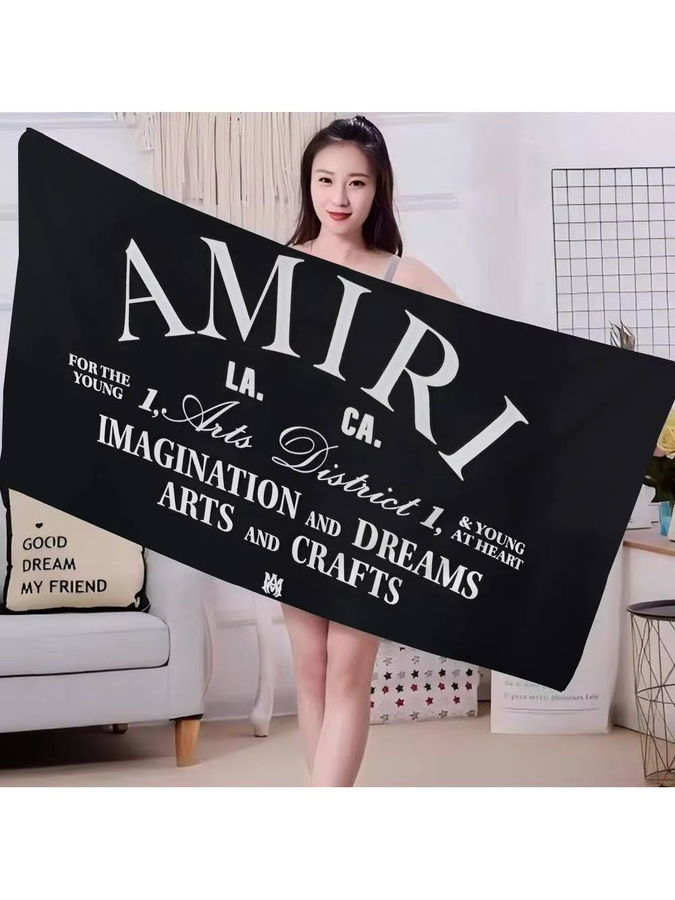A-AMIRI Mikrofaser-Strandtuch mit Grafikprint, schwarz, superabsorbierend und schnelltrocknend - Bild 7