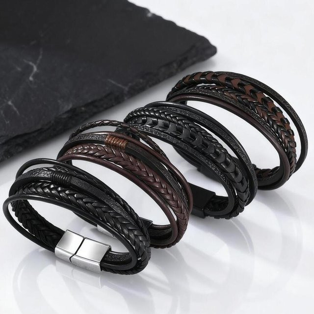 mprainbow Armband, PU-Leder, Schwarz, Herren - Bild 1