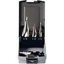 Projahn Stufenbohrer-Set HSS-G, 3-teilig, Silber, zylindrischer Schaft - Bild 2
