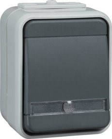 Schneider Electric Elso Taster 1Schließer AP IP44 Lichtgrau/Basaltgrau - Bild 1