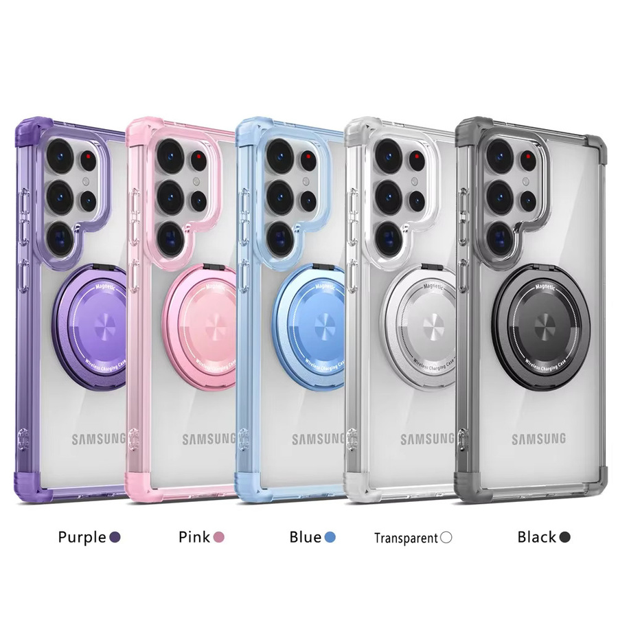 Transparente Samsung Armor Handyhülle mit rotierendem magnetischem Klappständer für Samsung Galaxy S26 S25 S24 S23 Plus FE S21 Ultra, stoßfest und magnetisch - Bild 6